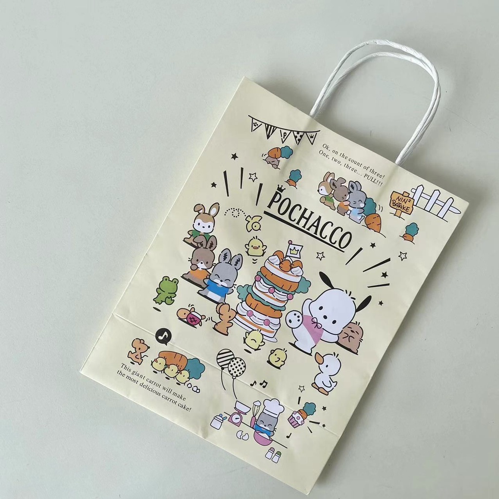 Mới Túi Giấy kraft Đựng Ly Trà Sữa Họa Tiết Hoạt Hình Dễ Thương