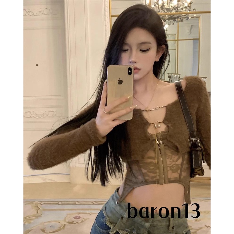 Áo Ren Cổ Chữ v Gợi Cảm xo8k-sexy Hai Mảnh Cho Nữ