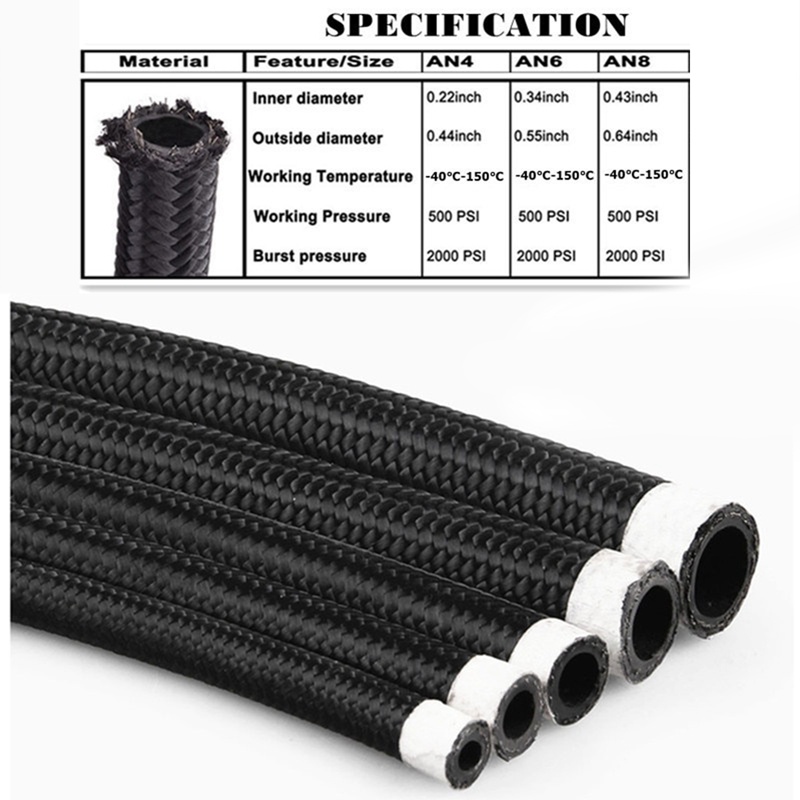 Ống Dẫn Nhiên Liệu 1m an4 / an6 / an8 Cho Xe Ô Tô