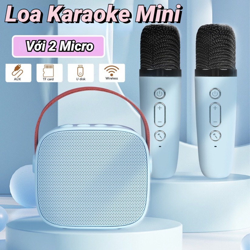 😍Loa Bluetooth Di Động Dễ Thương Loa Karaoke Mini Có Micro Không Dây Có Tay Cầm - 🎶Có Nhiều Màu