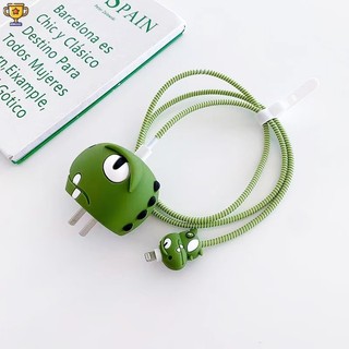 Iphone Ốp Điện Thoại Hình Đầu Khủng Long 3d Bảo Vệ Cáp Sạc usb ipad 13 14 pd20w 18w