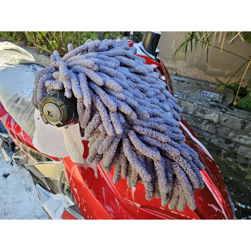 Bao Tay Rửa Xe Sợi San Hô MICROFIBER Mẫu Lớn Cao Cấp