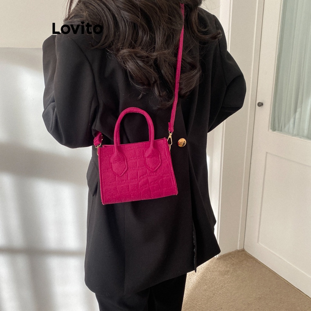 Túi đeo vai nhỏ Lovito cơ bản màu trơn thường ngày cho nữ L63AD300