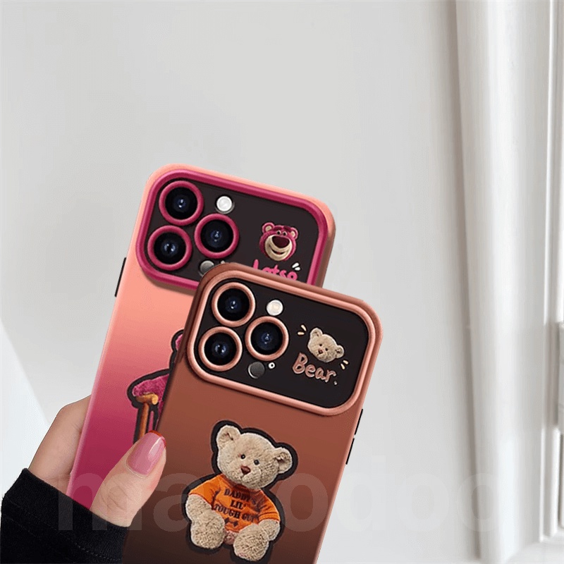 Ốp lưng Cartoon OPPO Reno 10 Pro 8T 4G 5G 8 7 8Z 7Z 6 5Z 5F 5 Lite 4F 4 2F 2Z A94 A93 A74 A95 ins Trend Brown Rose Red Gradient plush Strawberry Bear Lotso Good Lucky Fine hole Shockproof Large window Soft Phoone Case DSC 03