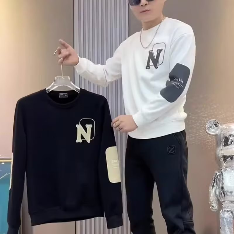 Áo Nỉ Nam Dài Tay Cổ Tròn Thời Trang Hàn