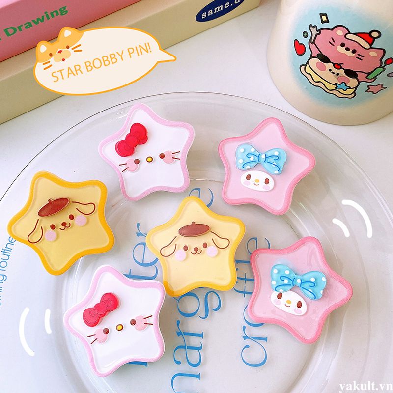 🎀 yakult 🎀Kẹp tóc ngôi sao hoạt hình mới dễ thương sanrio girl bangs kẹp phụ kiện tóc trẻ em