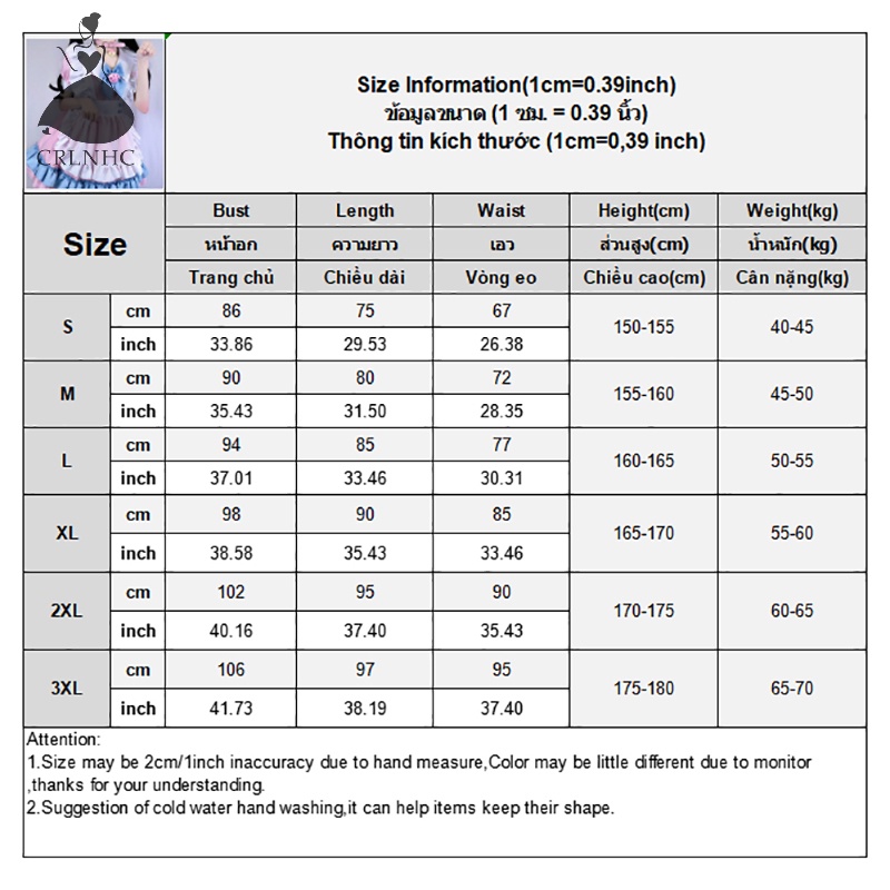 Bộ đồ hóa trang cô hầu gái CRLNHC gợi cảm phong cách Lolita