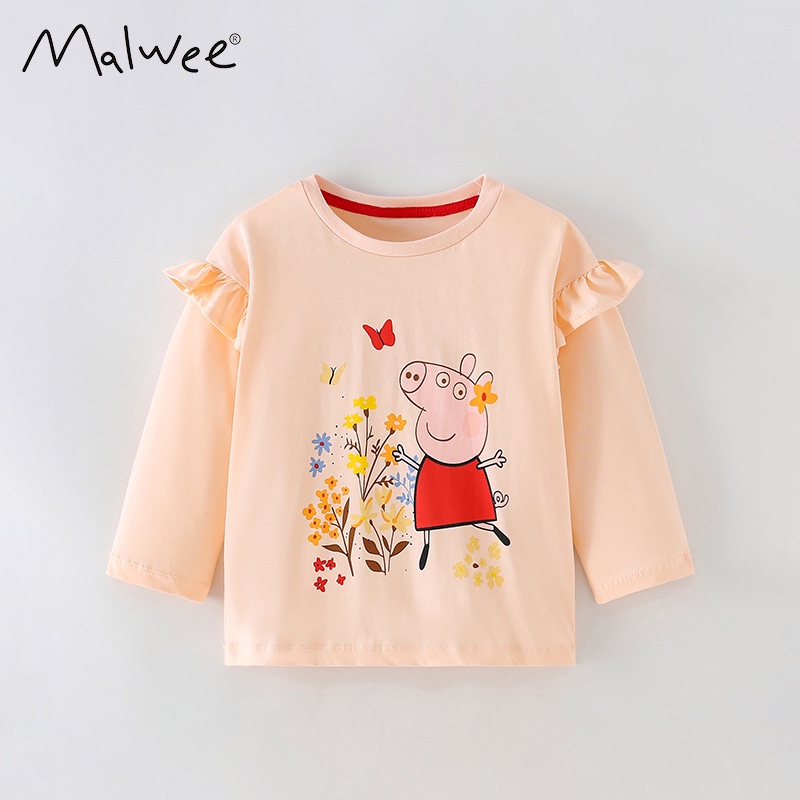 Áo Thun Tay Dài Chui Đầu Phong Cách Âu Mỹ Dễ Thương Thời Trang Mùa Hè Cho Bé Gái