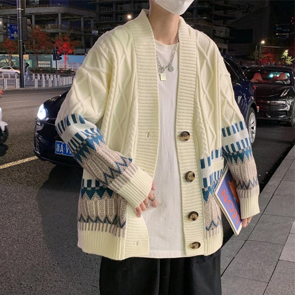 Áo sweater Cao Cấp Phong Cách Đường Phố Hồng Kông Mỹ Thời Trang Thu Đông Cho Nam