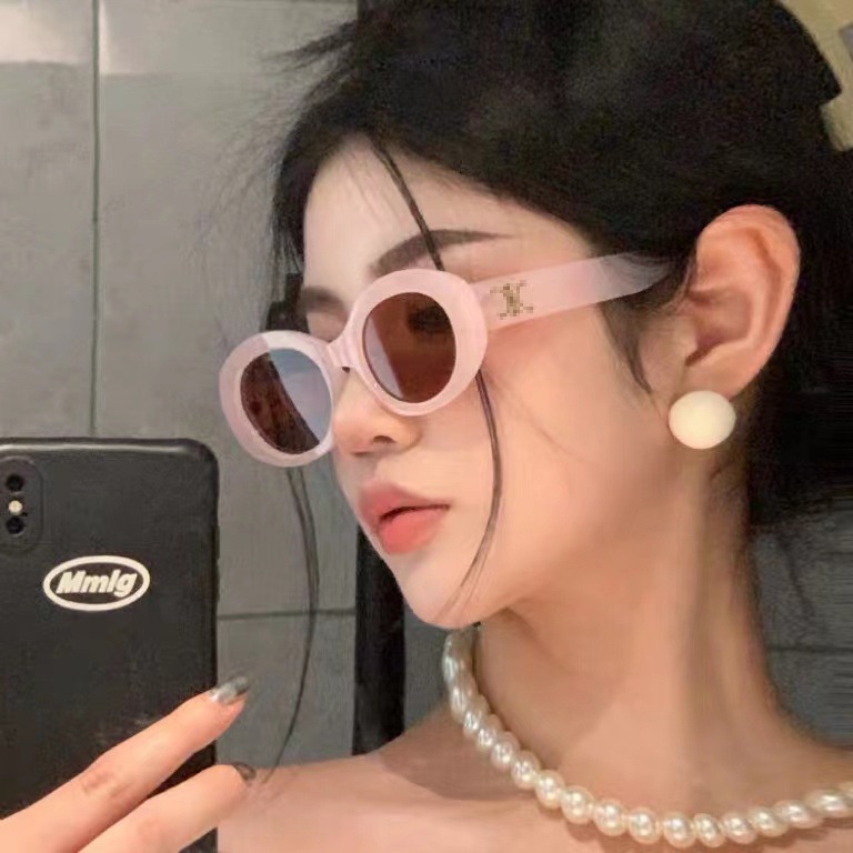 Kính Râm Nhựa Hình oval Chống Tia uv400 Phong Cách Hàn Quốc Thời Trang Cho Nữ