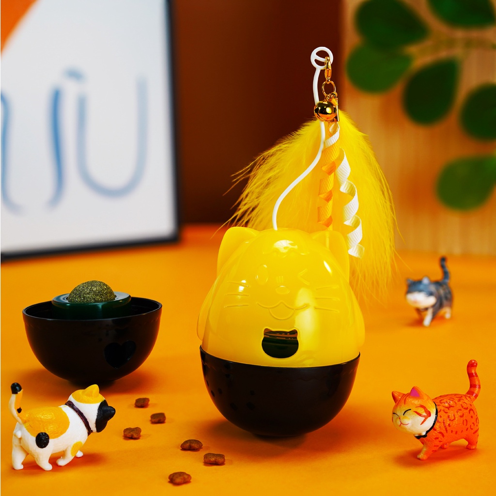 Lật Đật Có Lông Vũ Đồ Chơi Cho Mèo