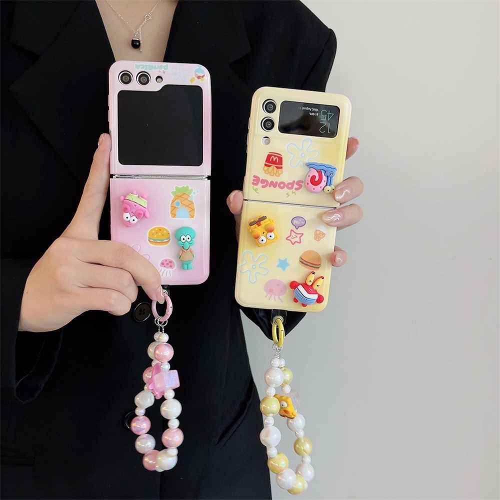 Bao Da Điện Thoại silicon Mềm Họa Tiết Hoạt Hình 3d Cho samsung galaxy z flip 3 z flip 4 z flip5 5g Ốp