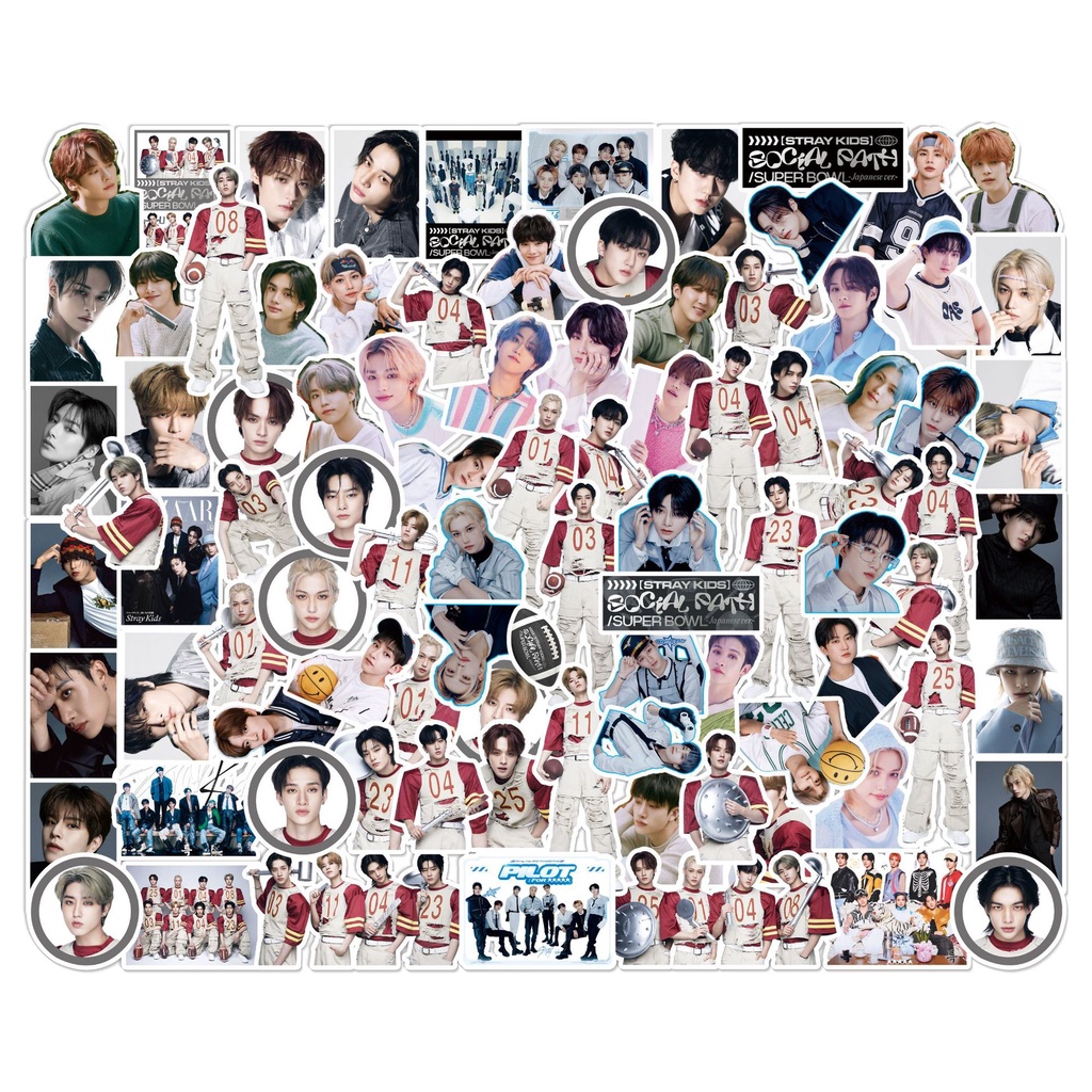 Set 93 Sticker Dán Trang Trí album Sổ Tay Hình Nhóm Nhạc kpop straykids