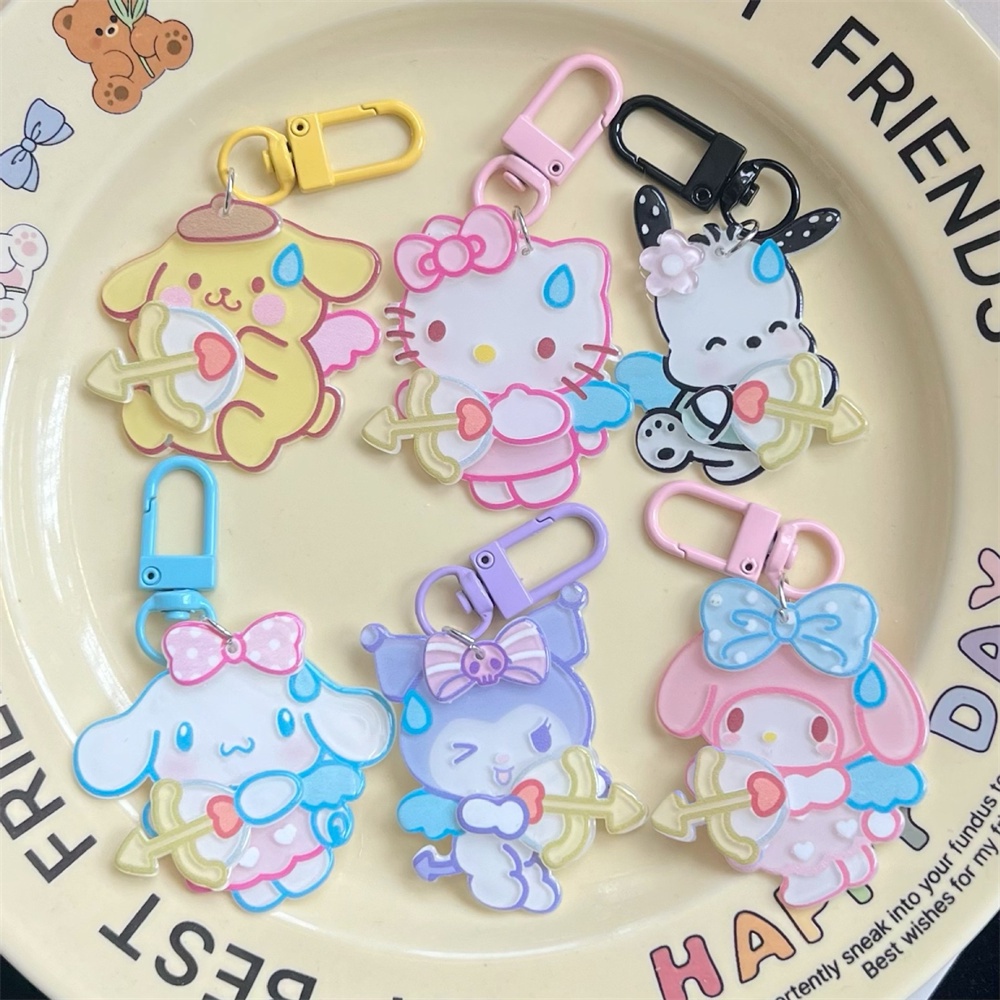 Sanrio Móc Khóa Hoạt Hình Kuromi Cinnamoroll Acrylic Móc Khóa Túi Bạn Gái Mặt Dây Chuyền Chất Lượng Cao Cặp Đôi Tặng Ba Lô Dễ Thương Đồ Trang Trí CHÚNG TÔI