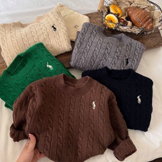 Áo sweater Dệt Kim Tay Dài Thêu Họa Tiết Màu Sắc Thời Trang Mùa Thu Cho Bé Trai Và Gái