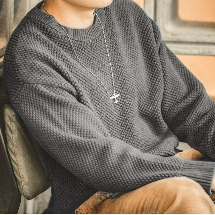 Áo sweater Dài Tay Phong Cách Nhật Bản Thời Trang Thu Đông Dành Cho Nam