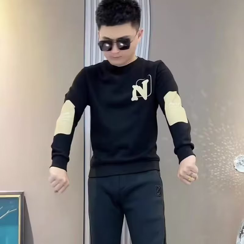 Áo Nỉ Nam Dài Tay Cổ Tròn Thời Trang Hàn