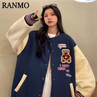 RANMO áo khoác bomber nữ Phong cách Hàn Quốc 2023 NEW A96K02Z 35Z230901