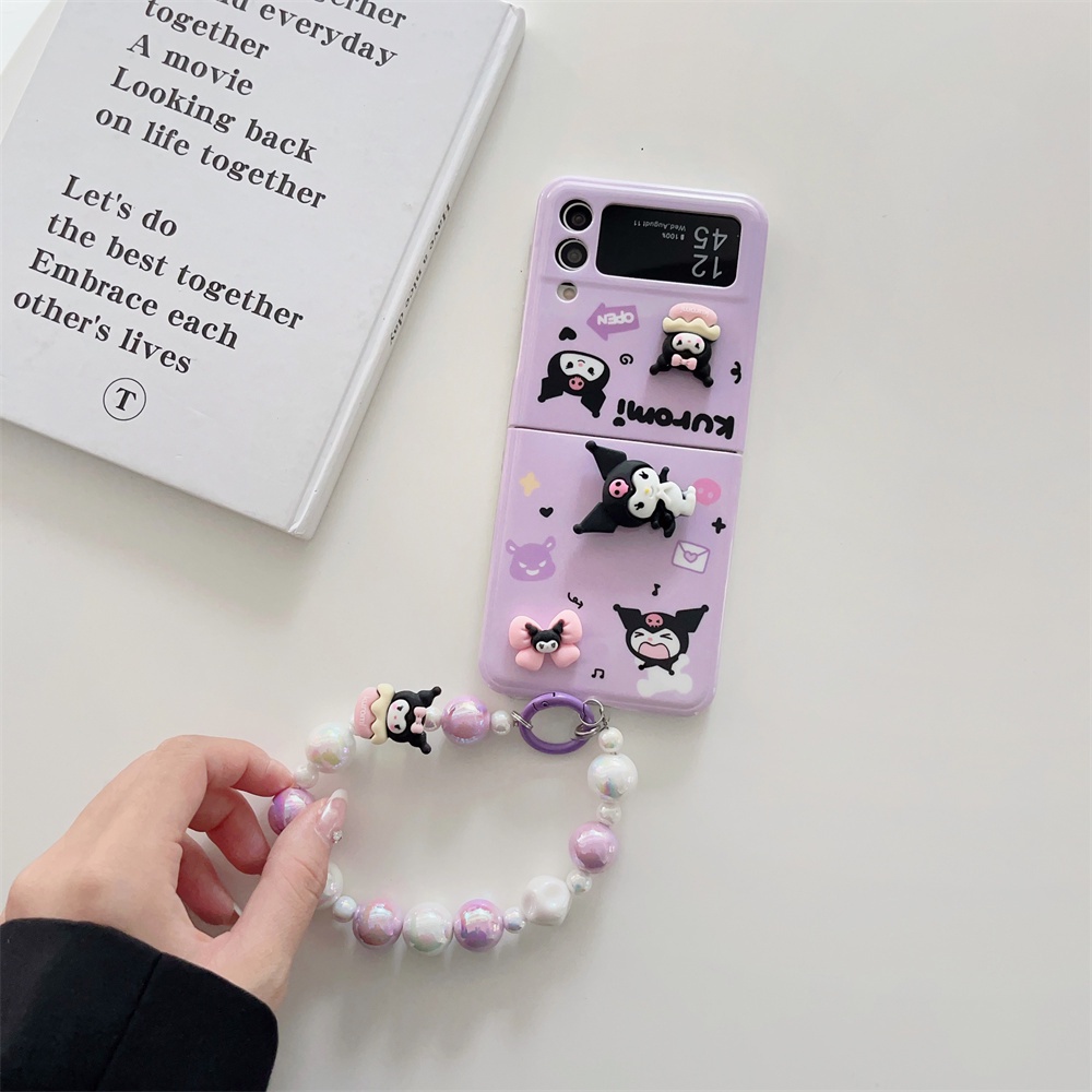 Bao Da Điện Thoại Họa Tiết kuromi 3d Dễ Thương Cho samsung galaxy z flip 5 4 3 zflip5 Ốp