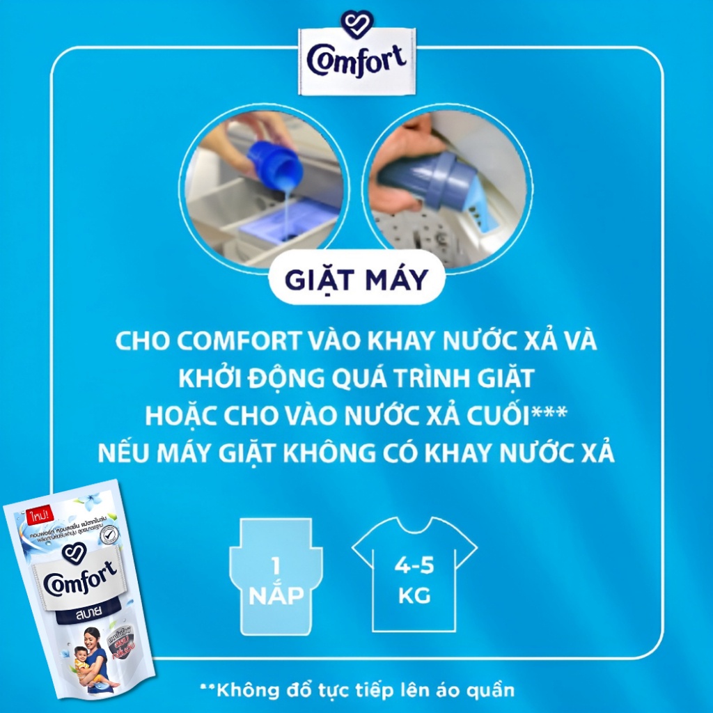 Nước Xả Vải Comfort Thái Lan Quần Áo Thơm Mát Lưu Hương Dài Lâu 500ml