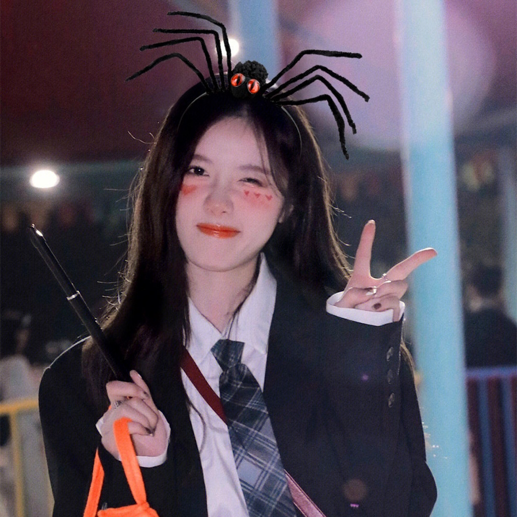 Băng Đô Cài Tóc Hình Nhện Đen Phong Cách halloween