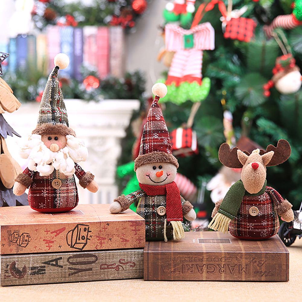 Dễ Thương Búp Bê Vải Hình Ông Già Noel / Người Tuyết / Gấu Bông Đang Nhảy Múa Trang Trí Cây Thông Giáng Sinh / Năm Mới