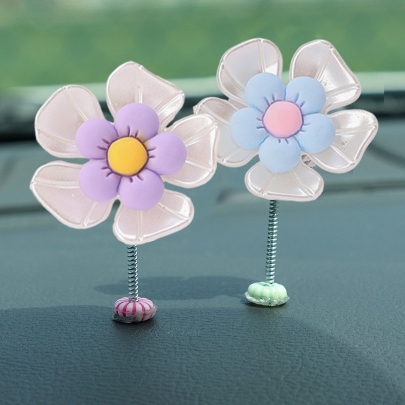 1 Bông Hoa Cúc Dại Tự Dính Trang Trí Bảng Điều Khiển Xe Hơi Dễ Thương Sáng Tạo