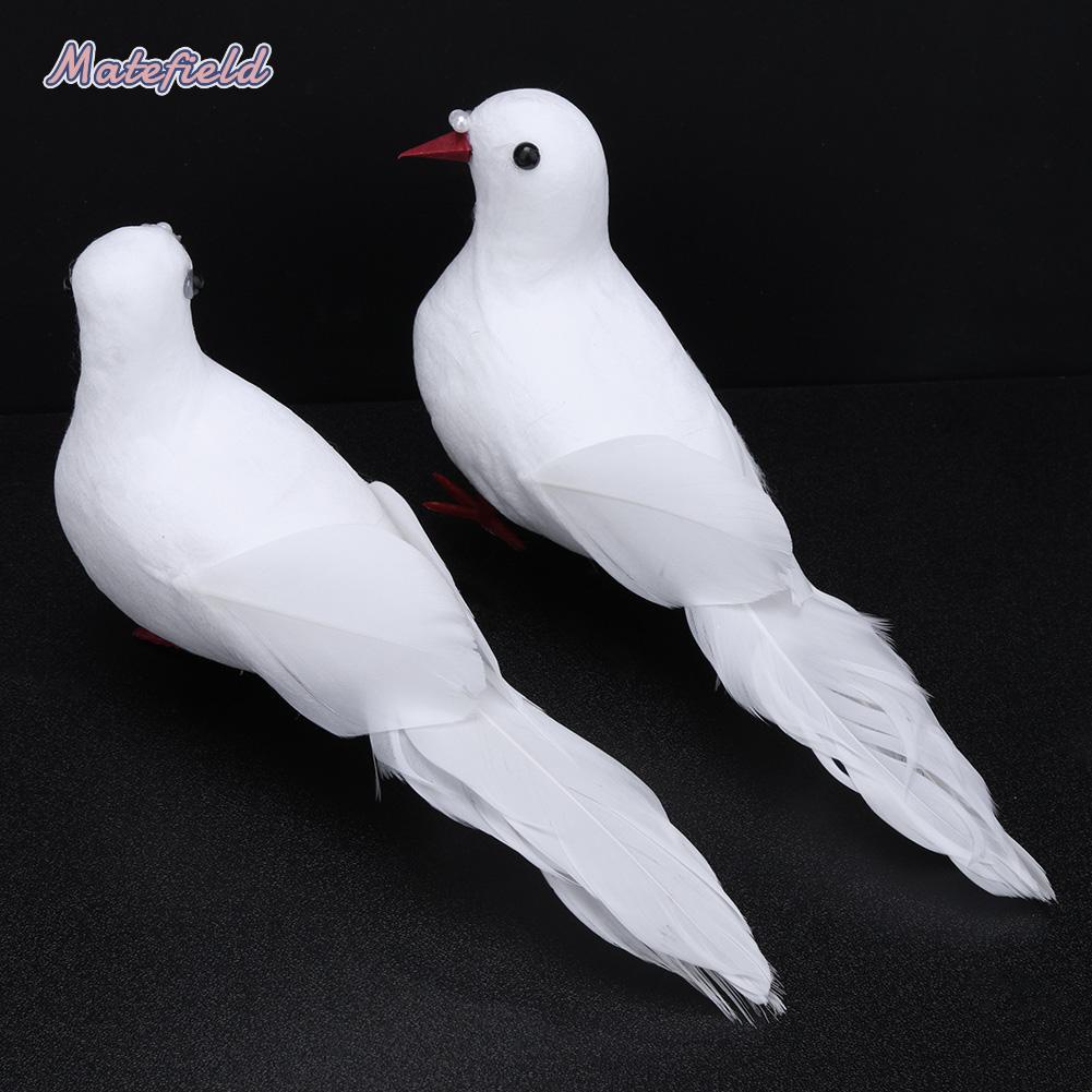 Bộ 2 Mô Hình Chim Bồ Câu Nhân Tạo Trang Trí Nhà Cửa