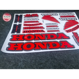 Bộ tem honda đỏ dán xe cub
