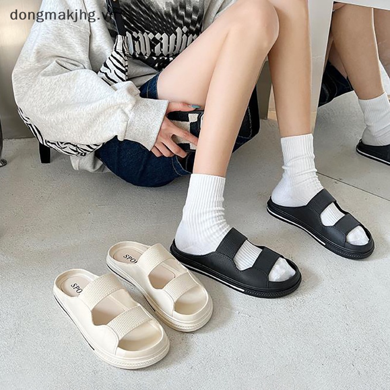 Dép Quai Ngang Đế Dày Chống Trượt Màu Trơn Thời Trang Dành Cho Nữ