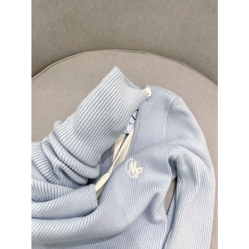 Áo sweater Tay Dài Giả Hai Lớp Cổ Chữ v Dáng Rộng Thời Trang Mùa Thu Hàn Quốc 2023