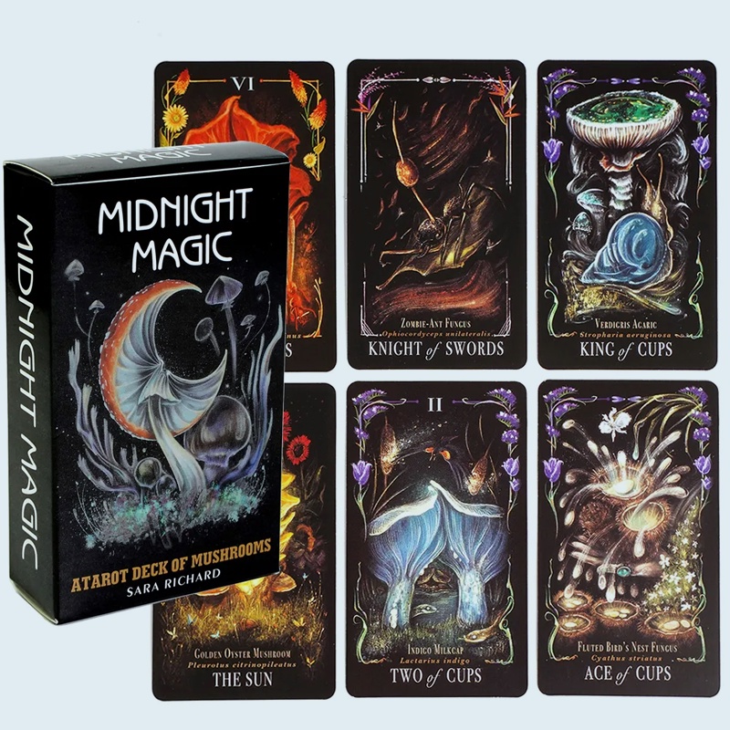 Midnight Magic A Tarot Deck of Mushrooms Cards 78 Unique Tarot Cards Designs Based on the Mysterious World of Mushrooms