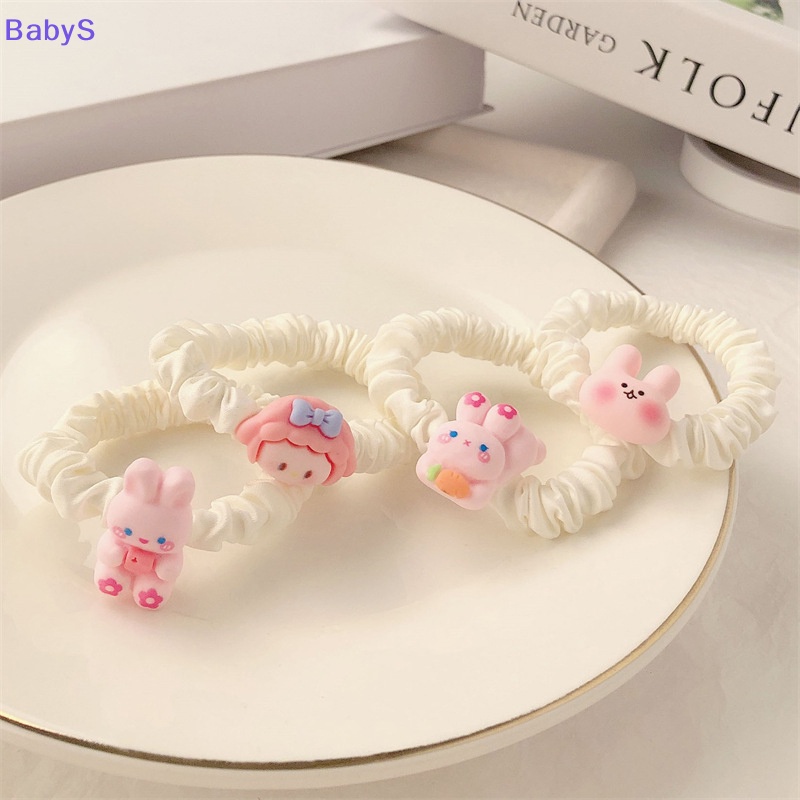 Dây Buộc Tóc Hình Thỏ Hồng Dễ Thương Phong Cách Hàn Quốc Cho Bé Gái