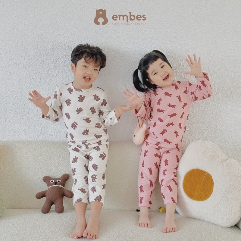 Embes Bộ dài ấm embes thu đông cho bé