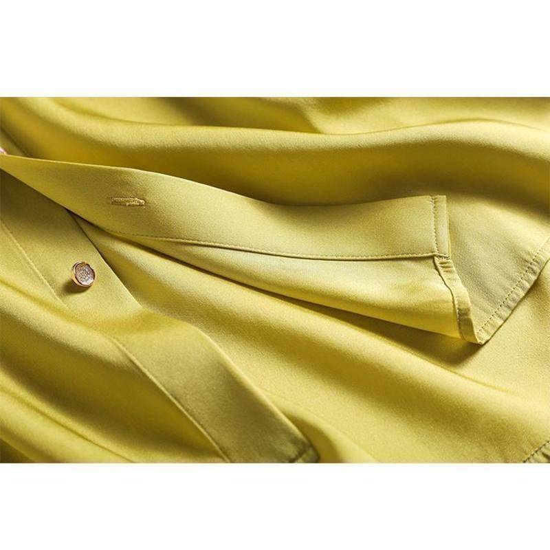 Áo Sơ Mi Nữ Tay Dài Dáng Rộng Giả Lụa Cao Cấp Phong Cách Mới