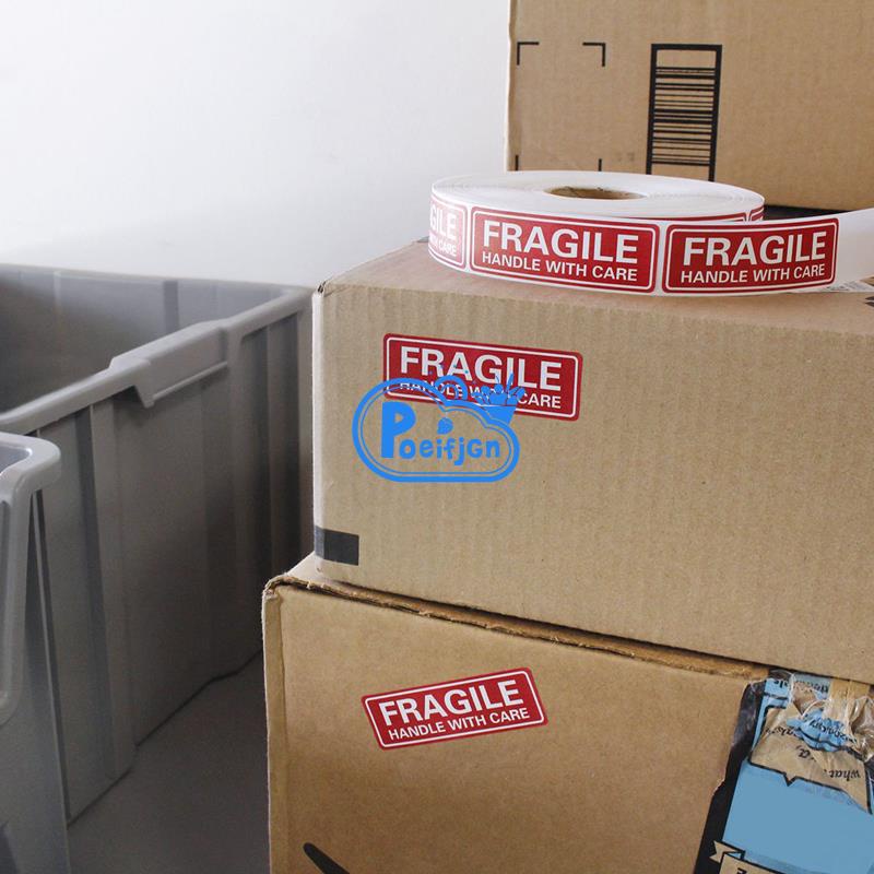 1 Cuộn / 500 Nhãn Dán Có Tay Cầm Chăm Sóc - Để Di Chuyển, Gửi Hàng, Gửi Thư