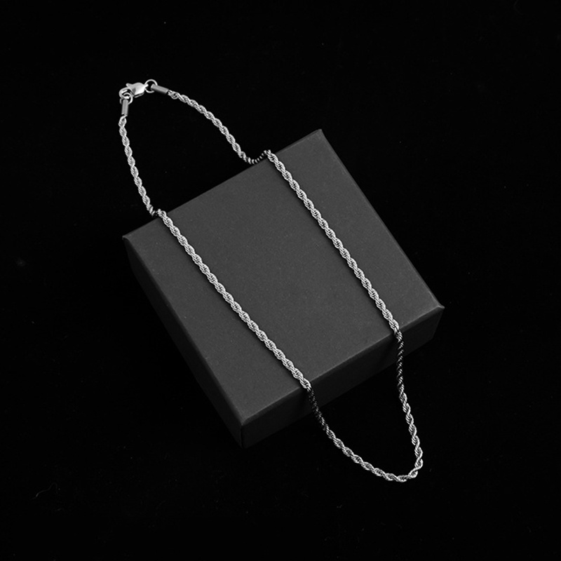 Vòng cổ Dạng Xoắn Bằng Thép Titan Không Gỉ Phong Cách hip hop Châu Âu Thời Trang Cho Nam