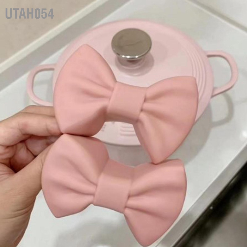 Lót Xoong nồi nhà bếp silicone hình nơ dễ thương - Găng Tay Silicone Chống Trượtt  Chống Bỏng