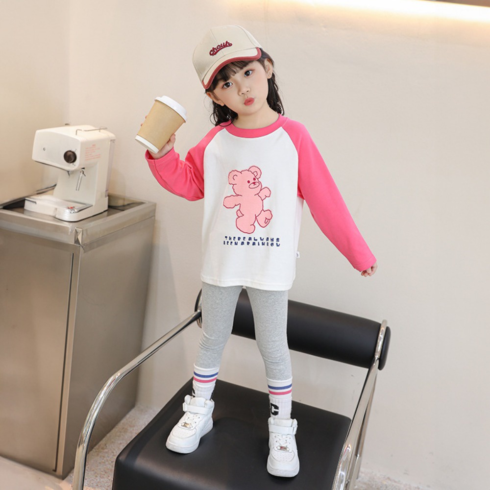 Set Áo Thun Tay Dài Và Quần Dài Cho Bé Gái