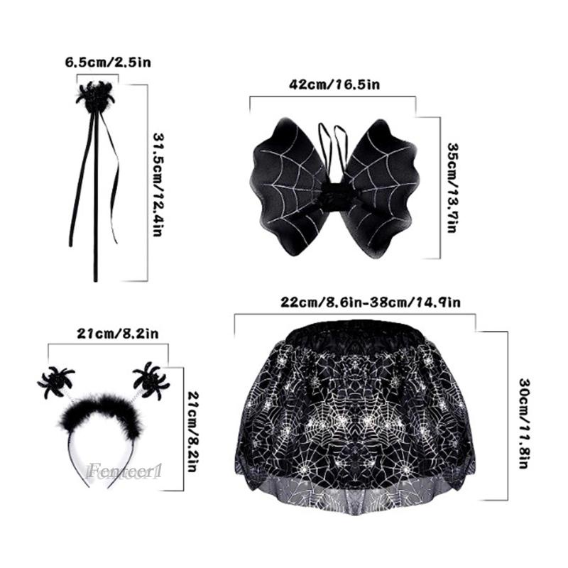 Set Băng Đô Và Chân Váy tutu Hóa Trang halloween Cho Bé Gái