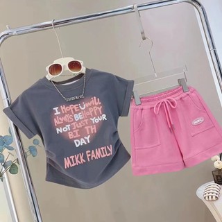 Dành cho bé gái Bộ đồ trẻ em Quần Short ngắn tay Hàn Quốc Bộ đồ hai mảnh