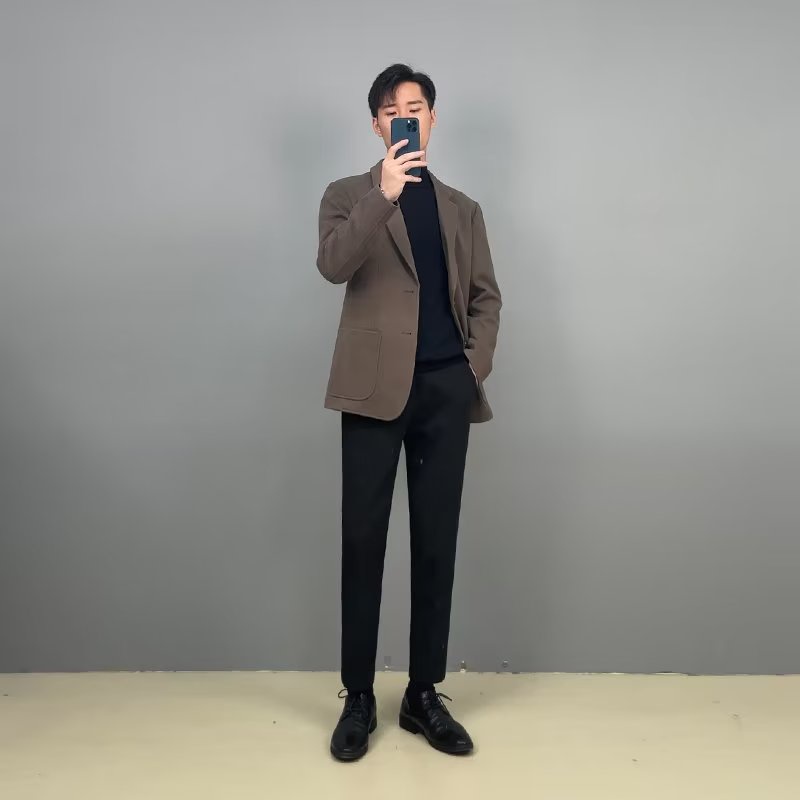 DICHUANGZHE Áo khoác vest nam công sở thời trang thu đông