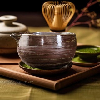 Bát Matcha có vòi rót, Trà Matcha Nhật Bản thủ công 600ml Salad Juice Cup