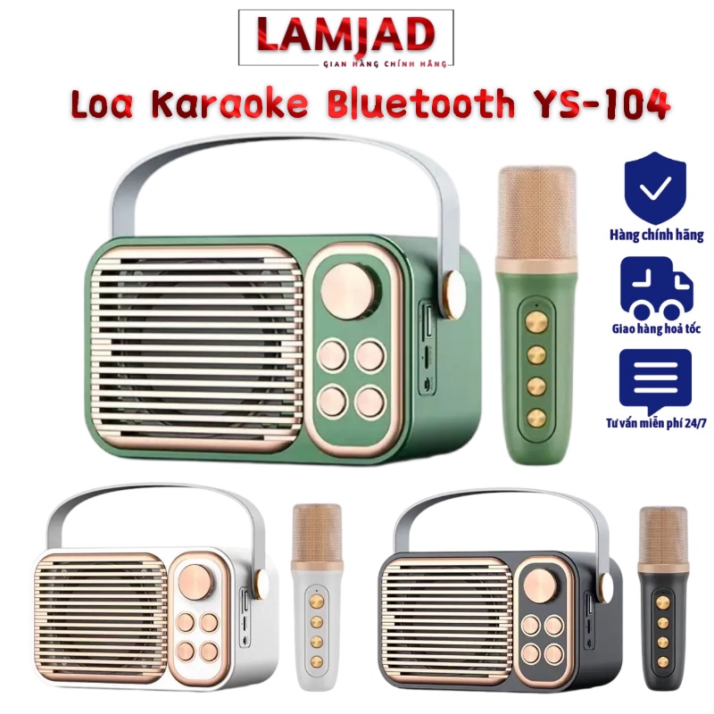 Loa Karaoke Bluetooth LAMJAD YS-104 kèm 1 Micro Không Dây Siêu Hay