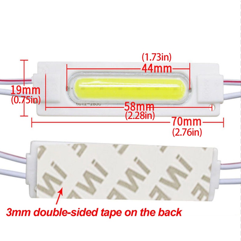 Inlife Bộ 10 Mô Đun Đèn led cob 24v Siêu Sáng Cho Xe Buýt / Xe Tải