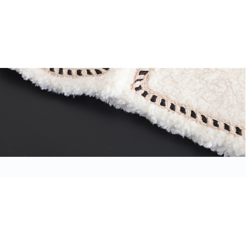 Áo Khoác Nhung Lông Xù Phối Màu Tương Phản Phong Cách Hàn Quốc Thời Trang Thu Đông Dành Cho Bé Gái