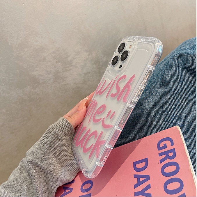 Ốp lưng Oppo A94 A93 Reno 8t 8 8z 7 7z 6 5 4 F11 Pro F9 Pro English letters wish me luck what up soft phone case