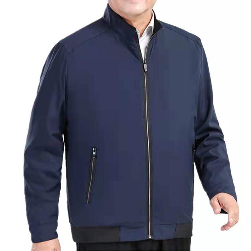 Jacket áo khoác nam trung niên và cao tuổi áo khoác mỏng mùa xuân thu áo khoác nam trung niên cổ đứng thường ngày áo kho