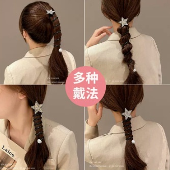 Dây Buộc Tóc Đuôi Ngựa Co Giãn Đính Đá Phong Cách Mới 2023