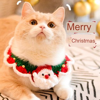 Khăn Quàng Cổ Đan Len Thủ Công Hình Ông Già Noel Cho Thú Cưng